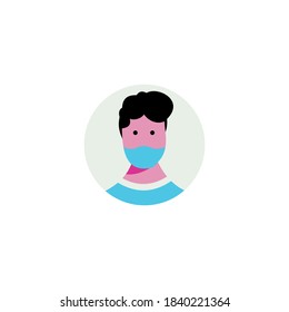Corona virus health protocol flat avatar design