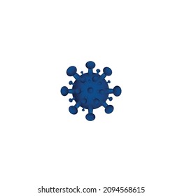 Corona Virus Icon. Corona virus -2019-nCoV. Blue Color Vector Illustration.