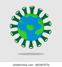 icono del virus de la corona, corona 2019-nCov, ilustración vectorial para uso científico y médico