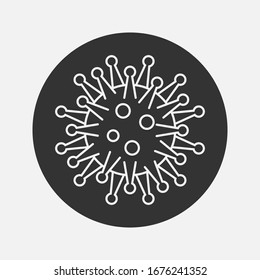 Corona virus icon. Black on background isolated. China pathogen respiratory infection