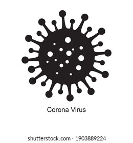 Corona virus icon. Black. Vector illustration