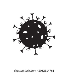 corona virus icon. black and white virus corona covid 19. flu pandemic vector illustration