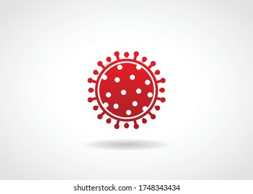 Corona virus icon design. Red virus illustration isolated on white background