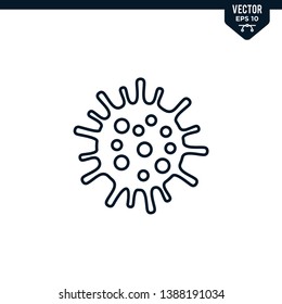 Corona Virus Icon In Glyph Style, Solid Color Vector. 2019-NCoV