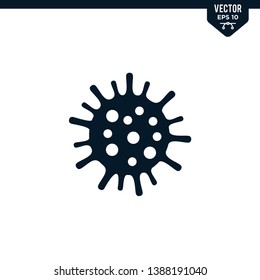 Corona virus icon in glyph style, solid color vector. 2019-NCoV