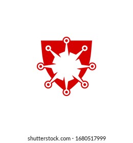 Corona virus icon in glyph style, solid color vector. 2019-NCoV