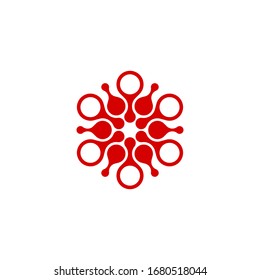 Corona virus icon in glyph style, solid color vector. 2019-NCoV
