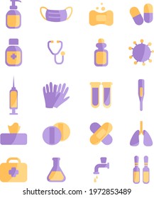 Corona virus, icon illustration, vector on white background