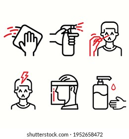 corona virus icon illustrations vector