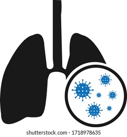 corona virus icon, infection of corona virus icon