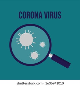 Corona virus icon with loop icon. blue background. isolated. template for brochure and social media post.