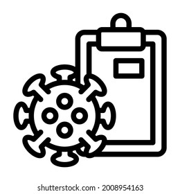corona virus icon with outline style