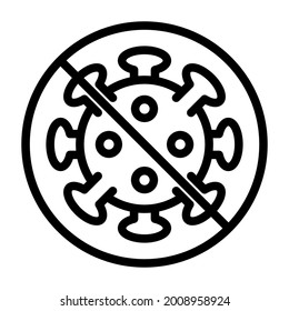 corona virus icon with outline style