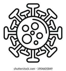 Icono del virus Corona. Icono de vector de virus corona de contorno para diseño web aislado en fondo blanco
