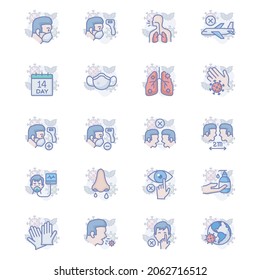 Corona Virus icon set for commercial use