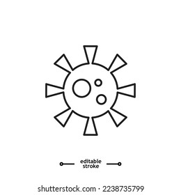 Corona Virus icon set. Coronavirus. virus of illness in Humans, from the common cold to SARS. 2019-nCoV common human virus or bacteria microbe, bacterium covid 19 sign vector editable stroke and flat 