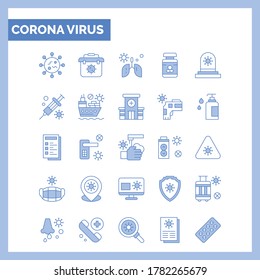Corona virus icon set for info graphic or website symptoms, transmission, prevention, treatment.