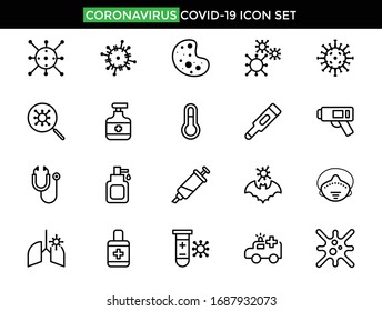 Corona virus Icon Set Vector 