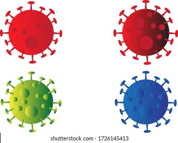 Corona virus icon style. Covid-19 bacterium Isolated on a white background. Vector illustration,illustration of virus template,Microscopic illustration representing the Chinese Wuhan's virus.