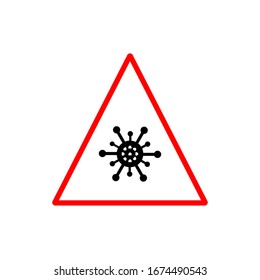 Corona-Virus-Symbol mit Dreieck-Stil auf weißem Hintergrund. eps10