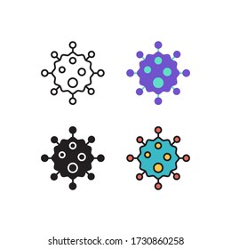 corona virus icon vector with different style design. isolated on white background