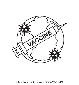 corona virus icon - vector illustration - editable stroke