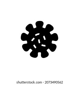 plantilla de logotipo de ilustración de vector de icono de corona virus para muchos fines. Aislado sobre fondo blanco.