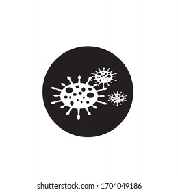corona virus icon vector isolated,covid 19 bacteria infection illustration