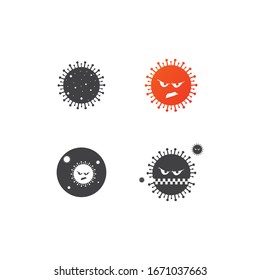 Corona Virus Icon Vector Logo Template Illustration Design