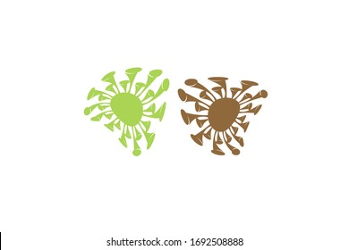 Diseño de ilustraciones de plantillas de logotipo de vectores de virus Corona