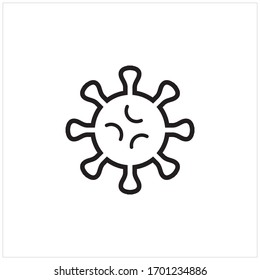 corona virus icon, with a white background.