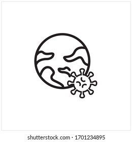 icono del virus de la corona, con fondo blanco.