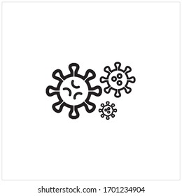 icono del virus de la corona, con fondo blanco.