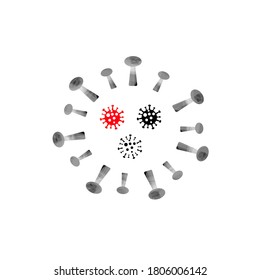 Corona virus icon. with a white background. against covid19. vector illustration