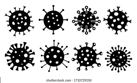 Corona virus icons. Coronavirus 2019-nCoV. Vector illustration.