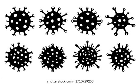 Corona virus icons. Coronavirus 2019-nCoV. Vector illustration.