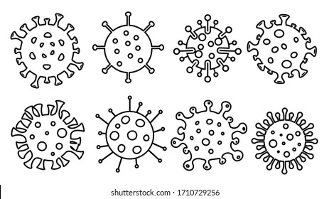 Corona virus icons. Coronavirus 2019-nCoV. Vector illustration.