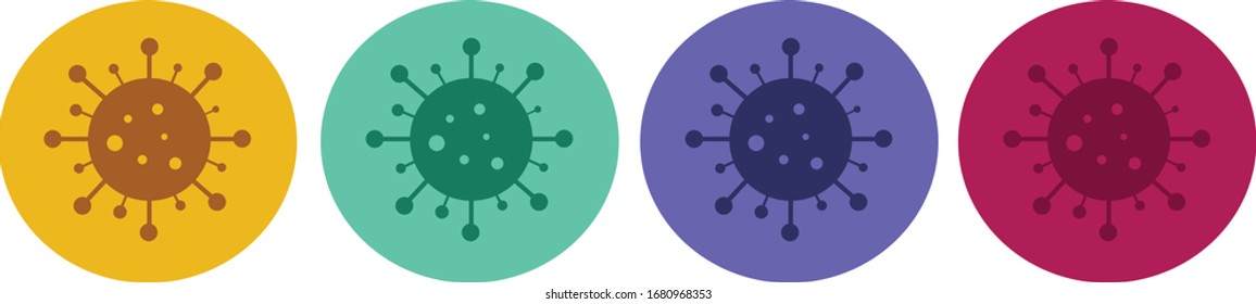 corona virus icons in a range of colours