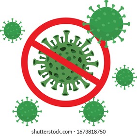 Corona virus icon.Vector Illustration.Coronavirus 2019-nCoV.Infographic, Logo, symbol & how to prevent.