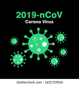 Corona Virus Illustration, 2019-nCoV Design Template Vector