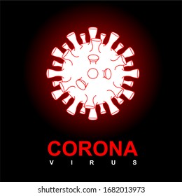 Corona virus illustration Background  template. illustration graphic vector of corona virus (2019-nCov, Covid-19) .MERS Corona Virus icon shape.Pandemic corona virus danger sign. Isolated.