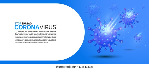 Corona virus. Illustration with blue virus use for campaign, poster, banner, flyer and background. covid 19