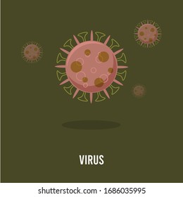 Corona Virus illustration, COVID-19 Virus vector, Virus Molecule