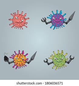 
Corona virus illustration graphics. Perfect for stickers, symbols, etc.