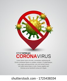 Corona virus. Illustration with green virus use for campaign, poster, banner, flyer and background. covid 19