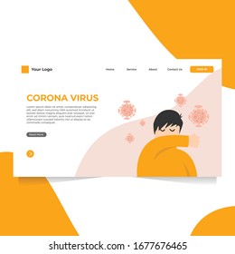 Corona Virus Illustration Landing Page Design 