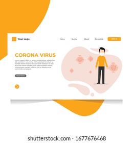 Corona Virus Illustration Landing Page Design 