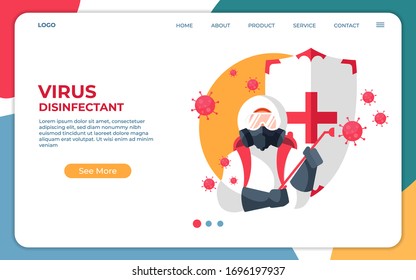 Corona Virus Illustration Landing Page Design