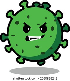 Corona virus illustration on white background, 