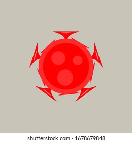 Corona Virus Illustration . Red design . icon corona